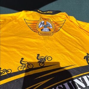 Sunday Yellow and Black Cycling Jersey for Active Wear